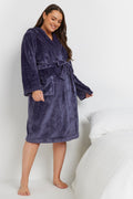  YOURS - Robe De Chambre En Bleu-Violet à Capuche