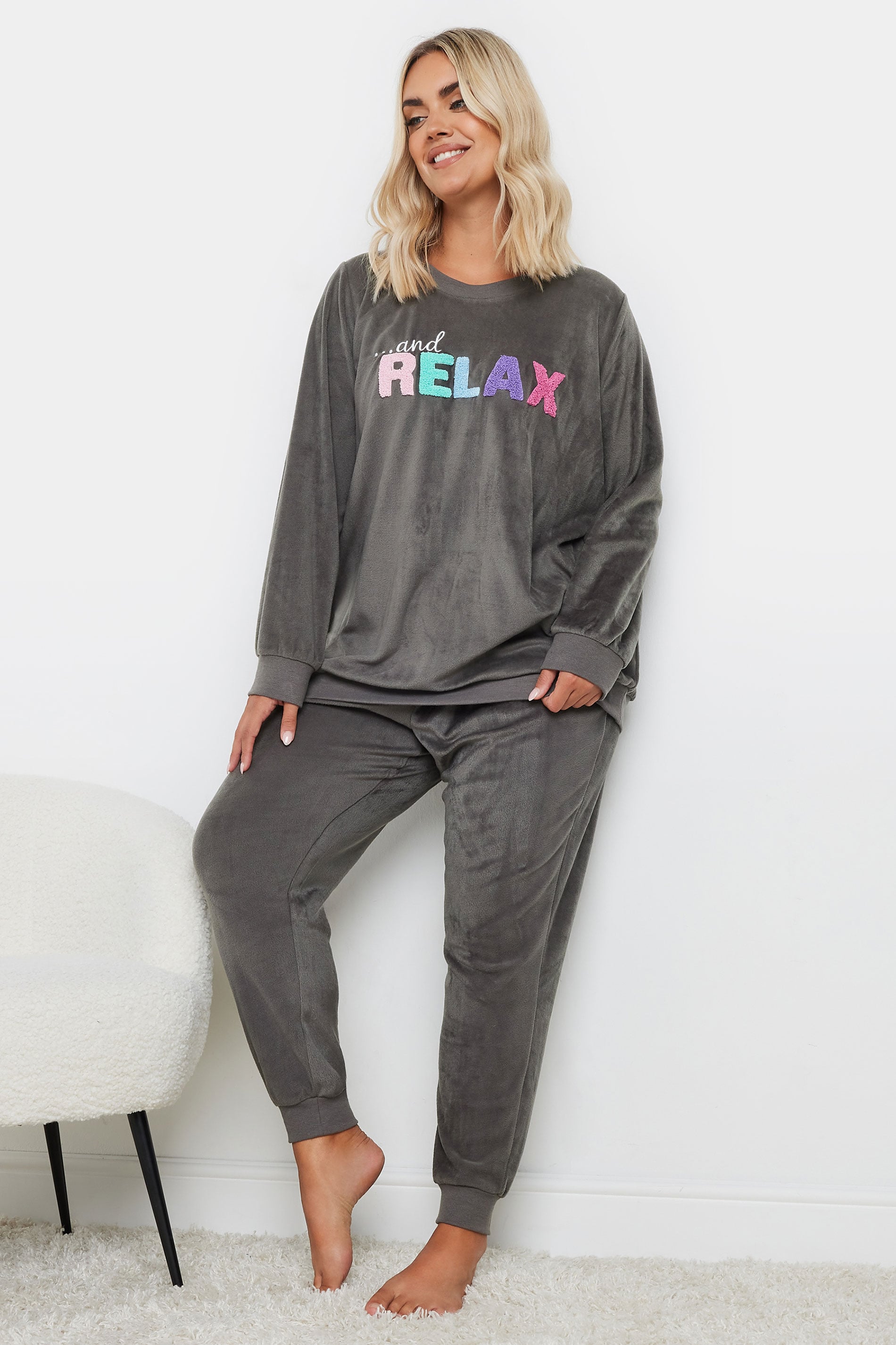  YOURS - Ensemble Loungewear Gris 'And Relax'