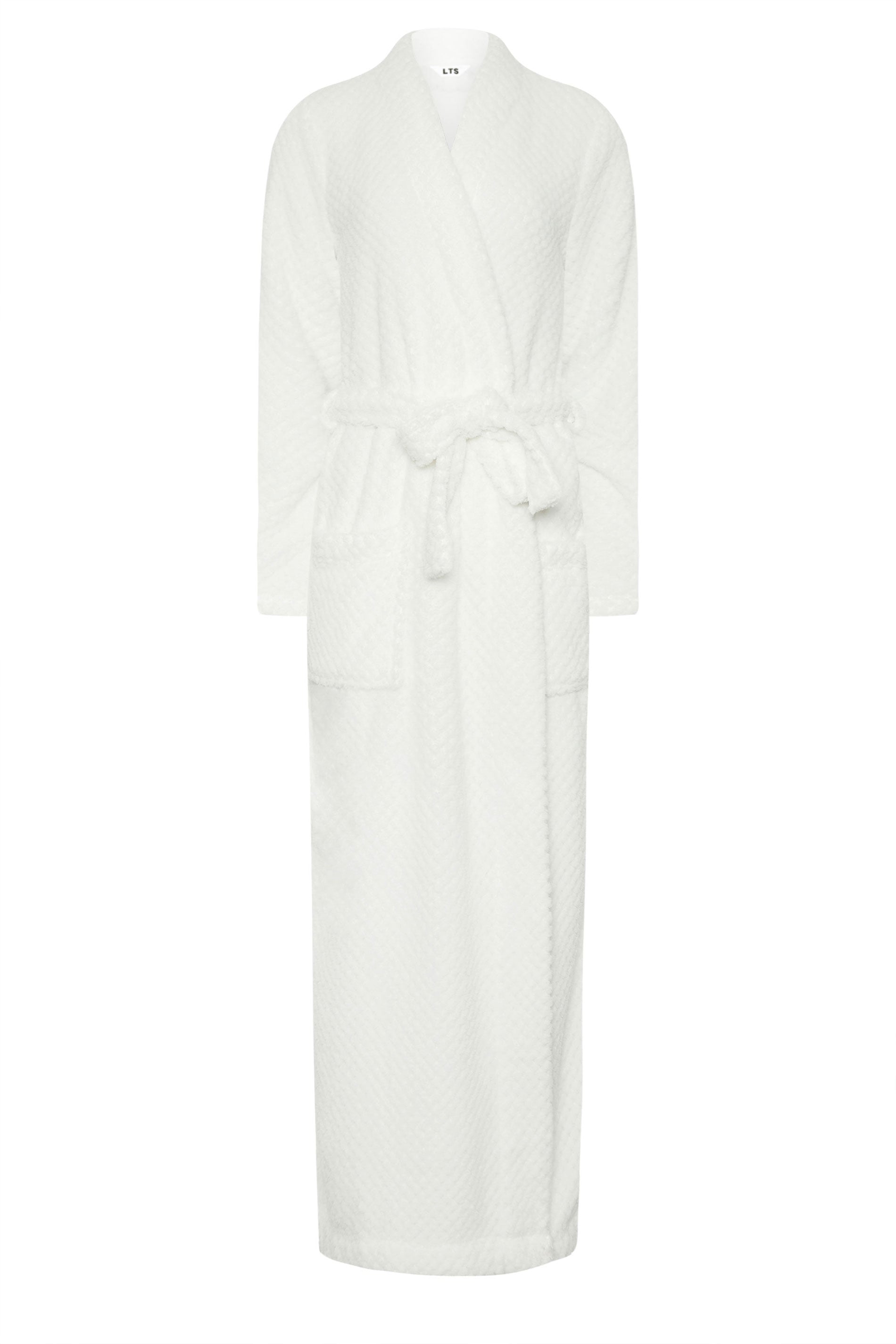  LTS Tall Ivory White Waffle Maxi Dressing Gown