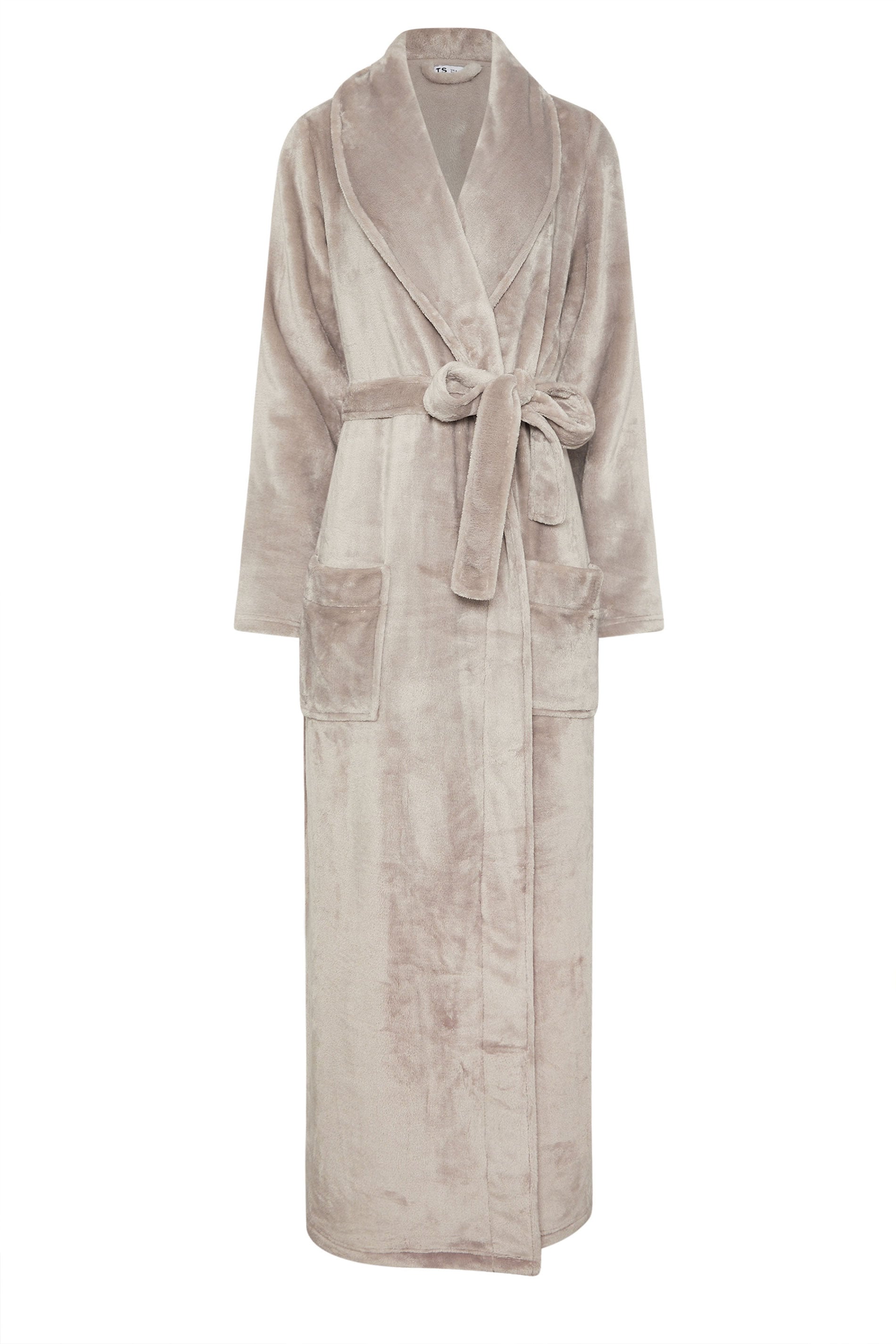  LTS Tall Stone Brown Super Luxe Maxi Dressing Gown