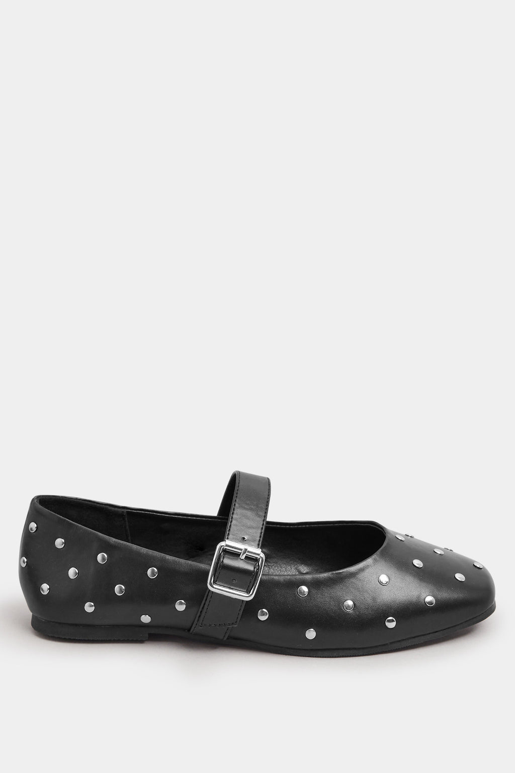  Ballerines Noires Cloutées Style Mary Jane Pieds Extra Larges EEE