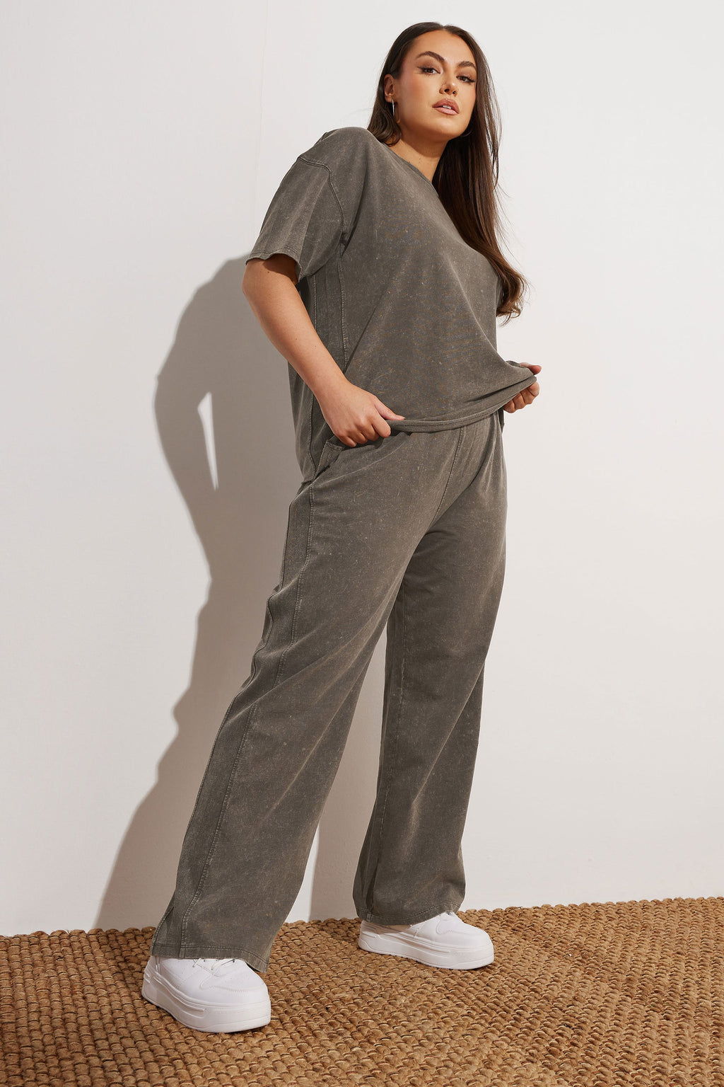  YOURS - Ensemble Jogging Marron Délavé