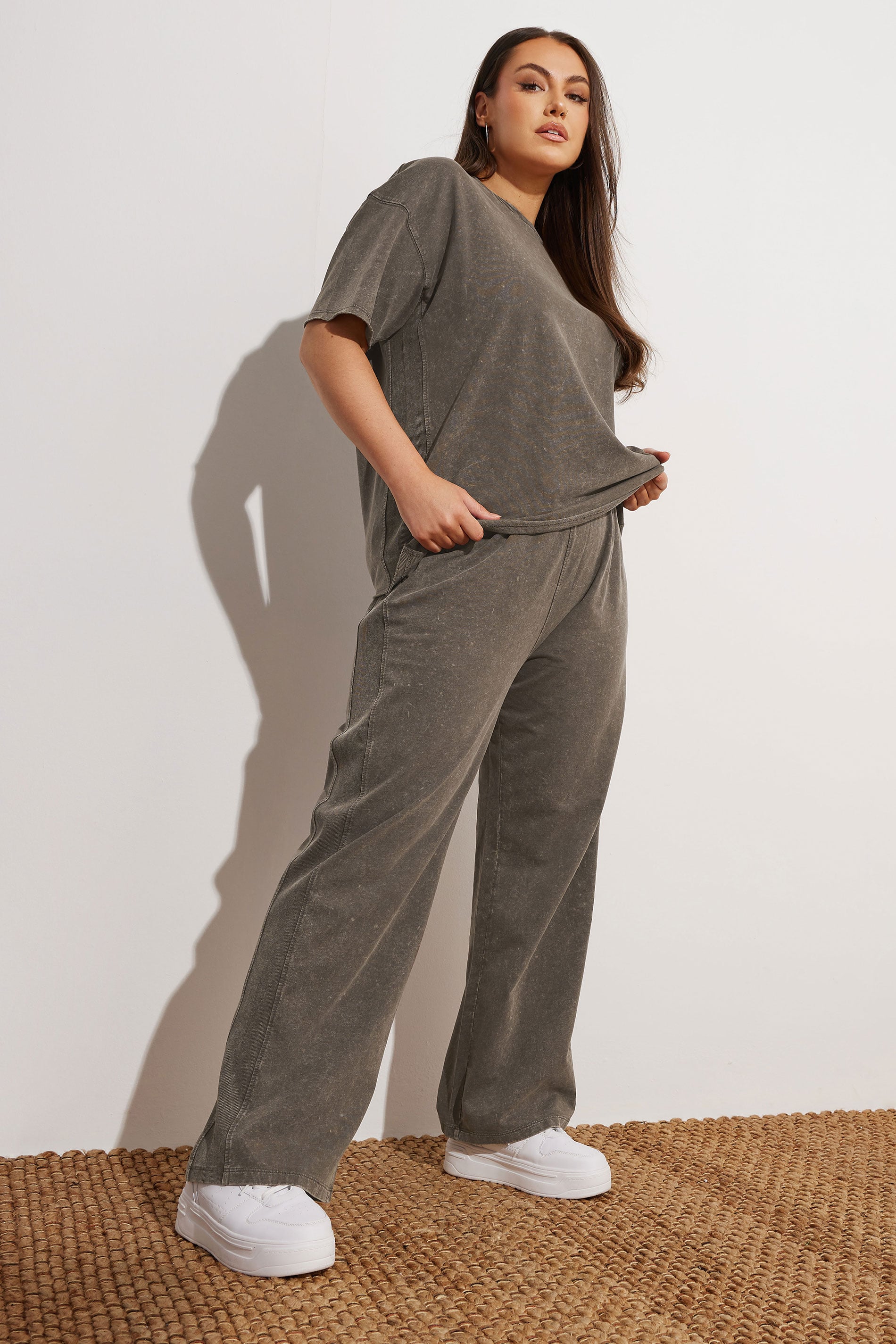  YOURS - Ensemble Jogging Marron Délavé