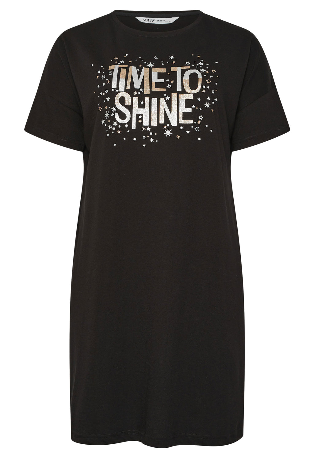  YOURS Curve Chemise De Nuit Noire « Time To Shine »