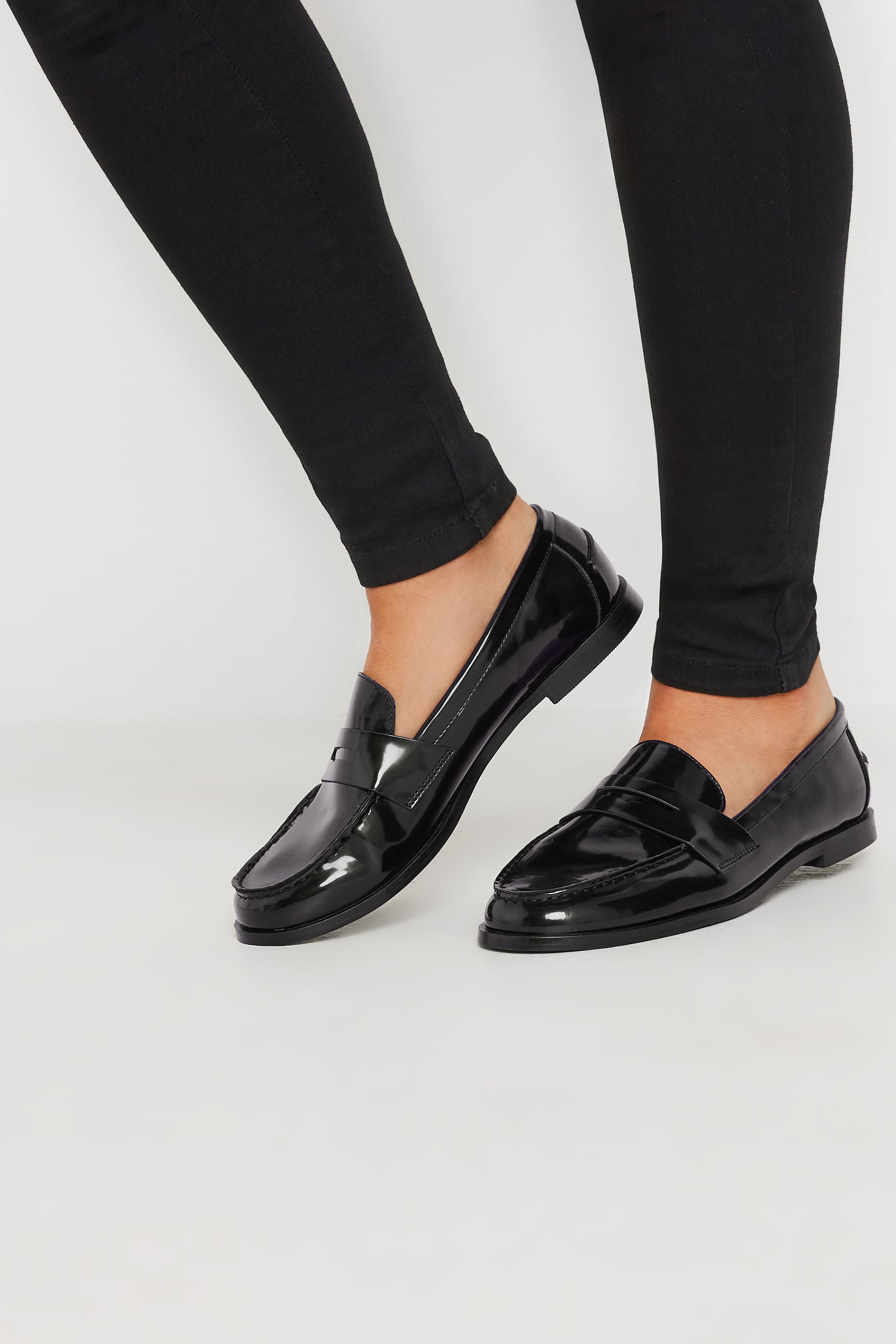 LTS Black Patent Loafers In Standard Fit