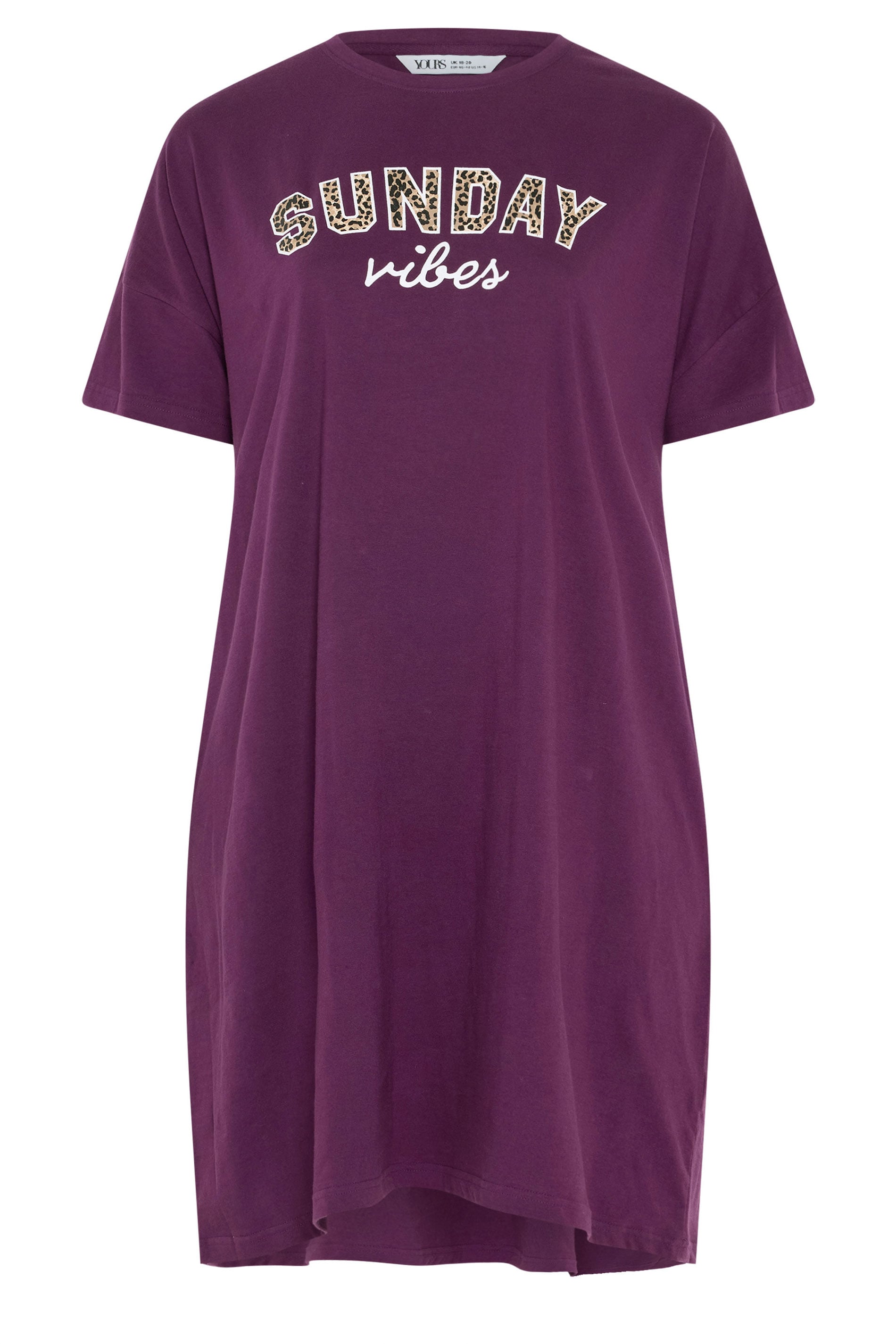  YOURS LOT DE 2 T-shirts De Nuit Bordeaux Rouge « Sunday Vibes »