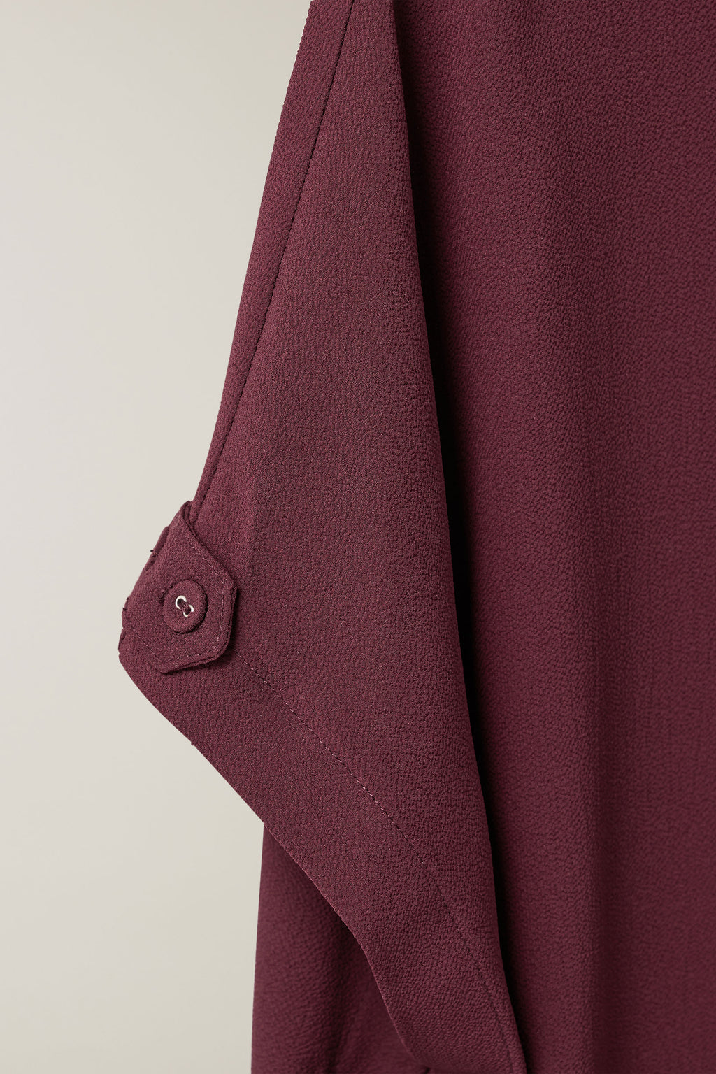  EVANS Curve Burgundy Red Button Sleeve Blouse