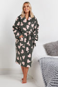  YOURS - Robe De Chambre Gris & Rose Coeurs