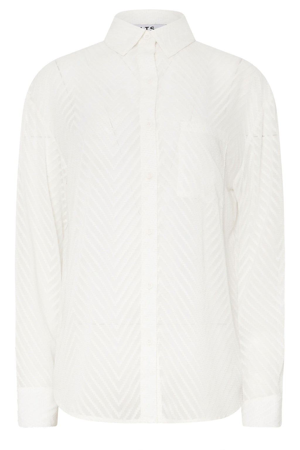  LTS Tall White Shadow Stripe Long Sleeve Shirt