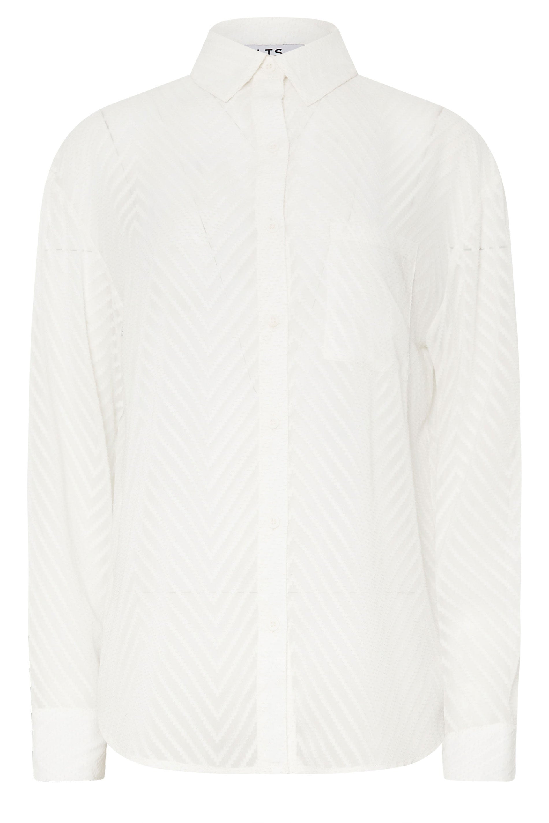  LTS Tall White Shadow Stripe Long Sleeve Shirt