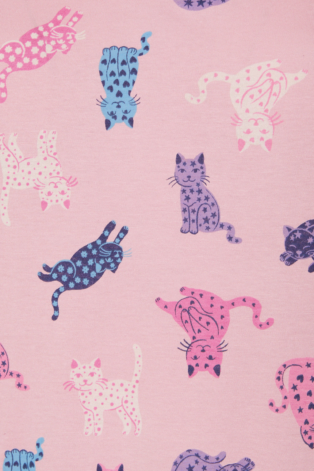  YOURS Lot De 2 Chemises De Nuit Curve à Imprimé Chat Rose Et Bleu