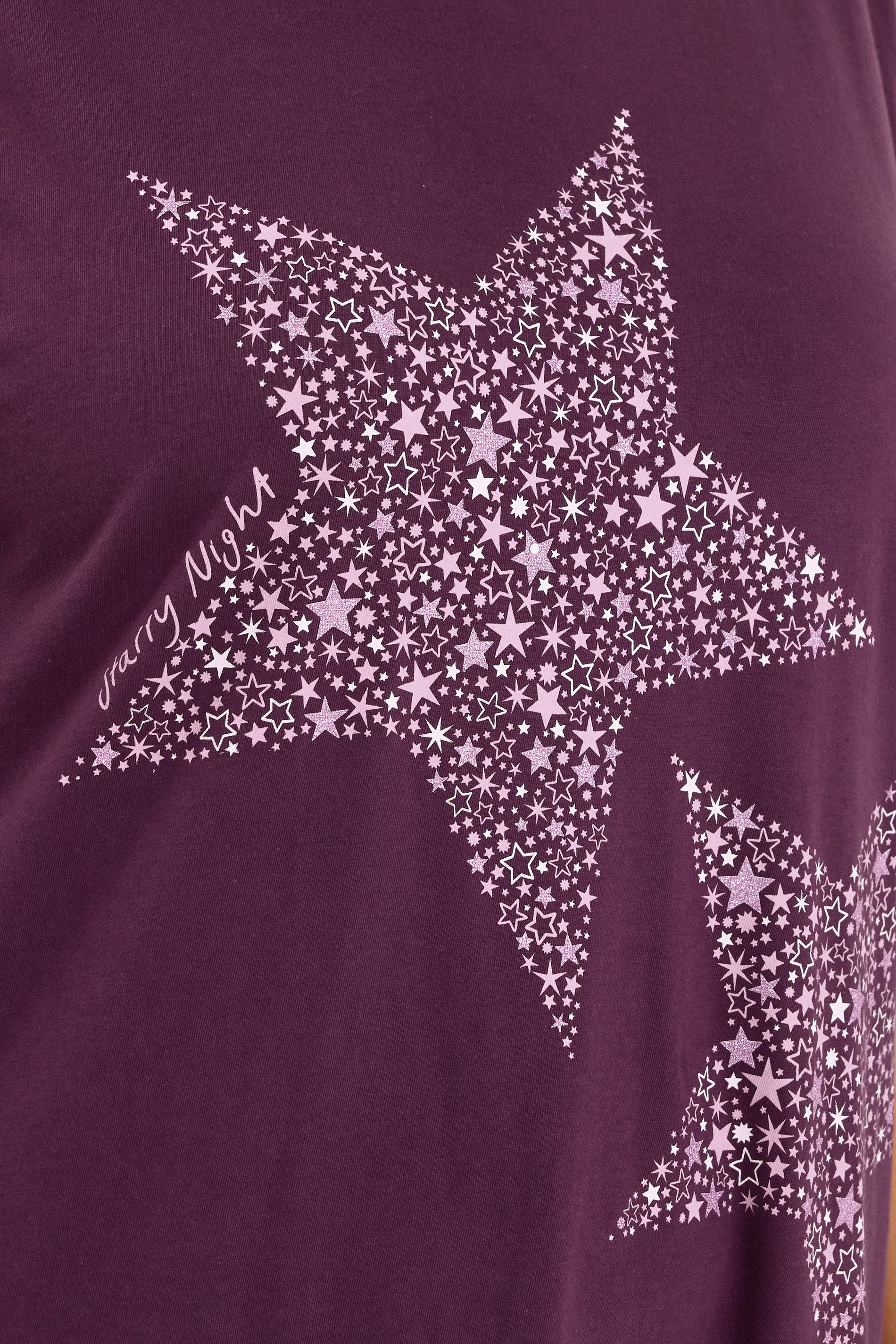  YOURS Curve Chemise De Nuit Midaxi Rose « Nuit étoilée »