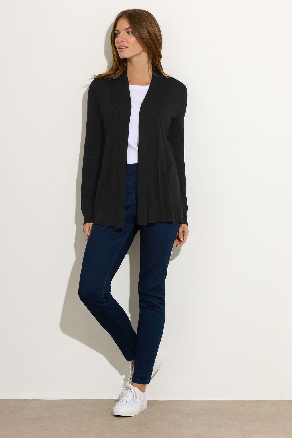  M&Co Black Shawl Collar Cardigan