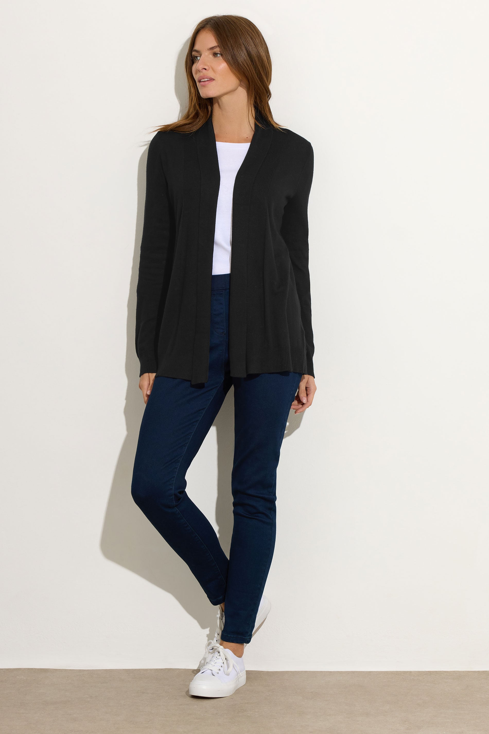  M&Co Black Shawl Collar Cardigan