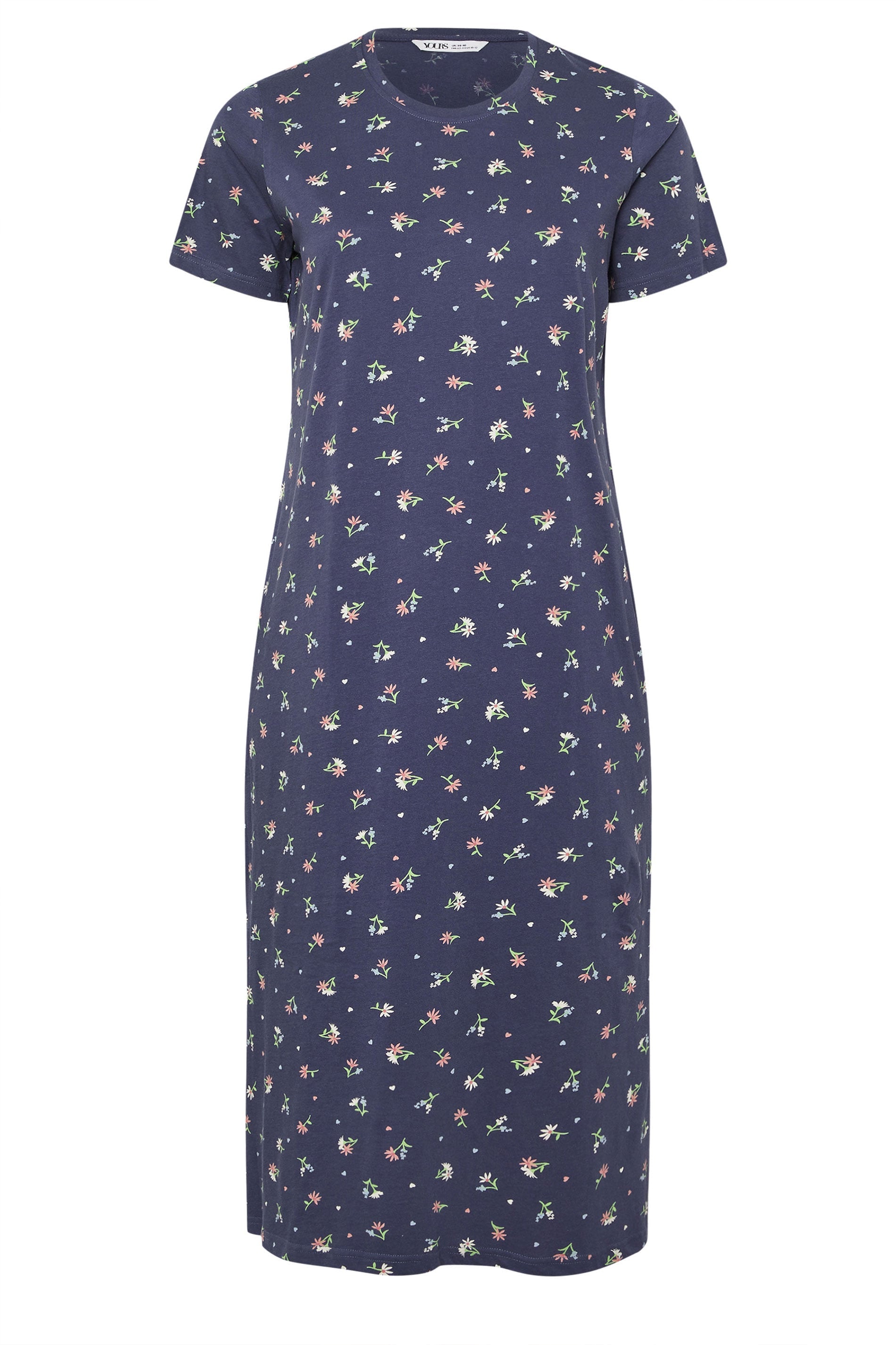  YOURS - Lot De 2 Chemises De Nuit Bleues Floral 'Every Moment'