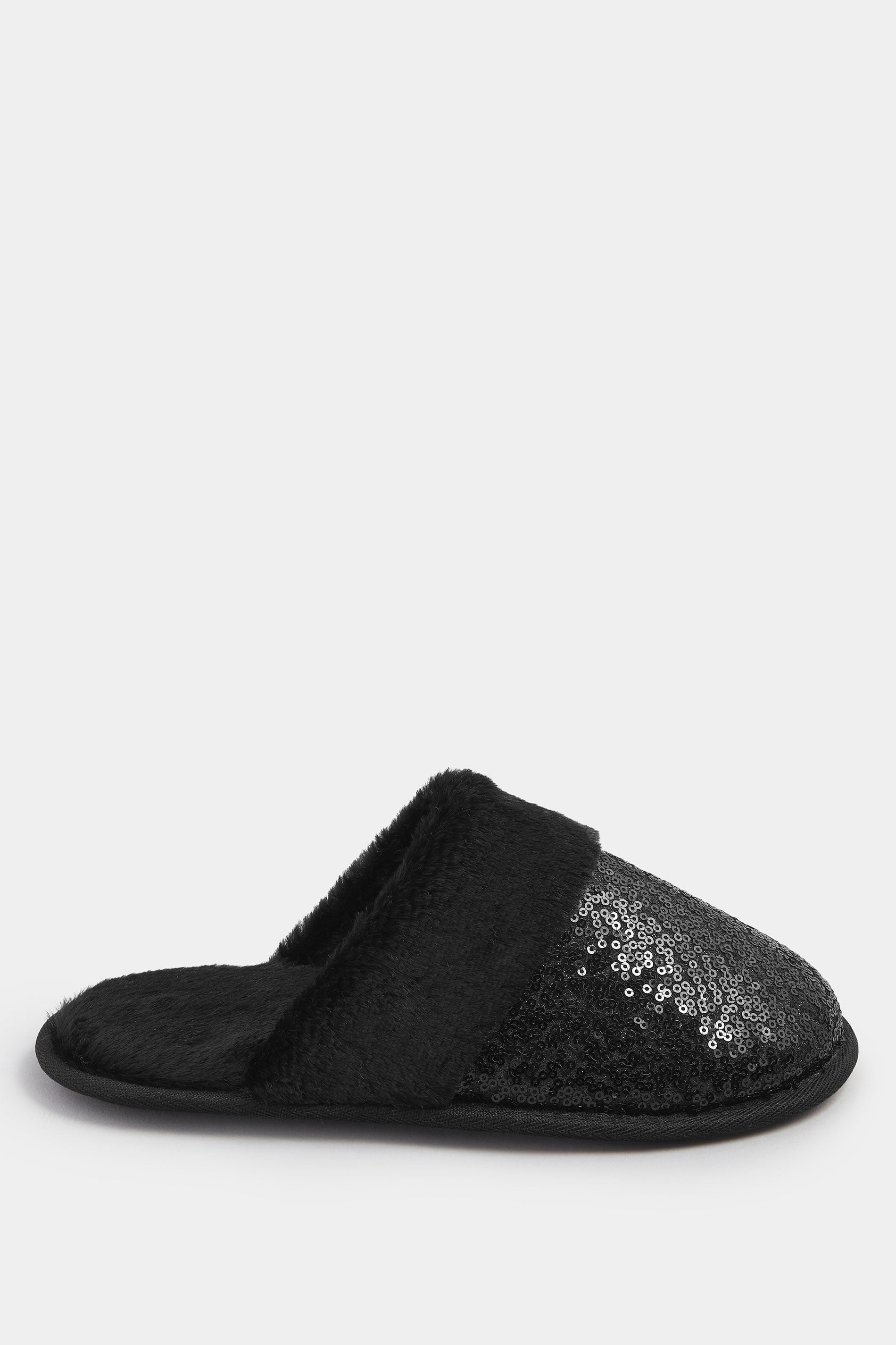  Chaussons Mules à Paillettes Noires