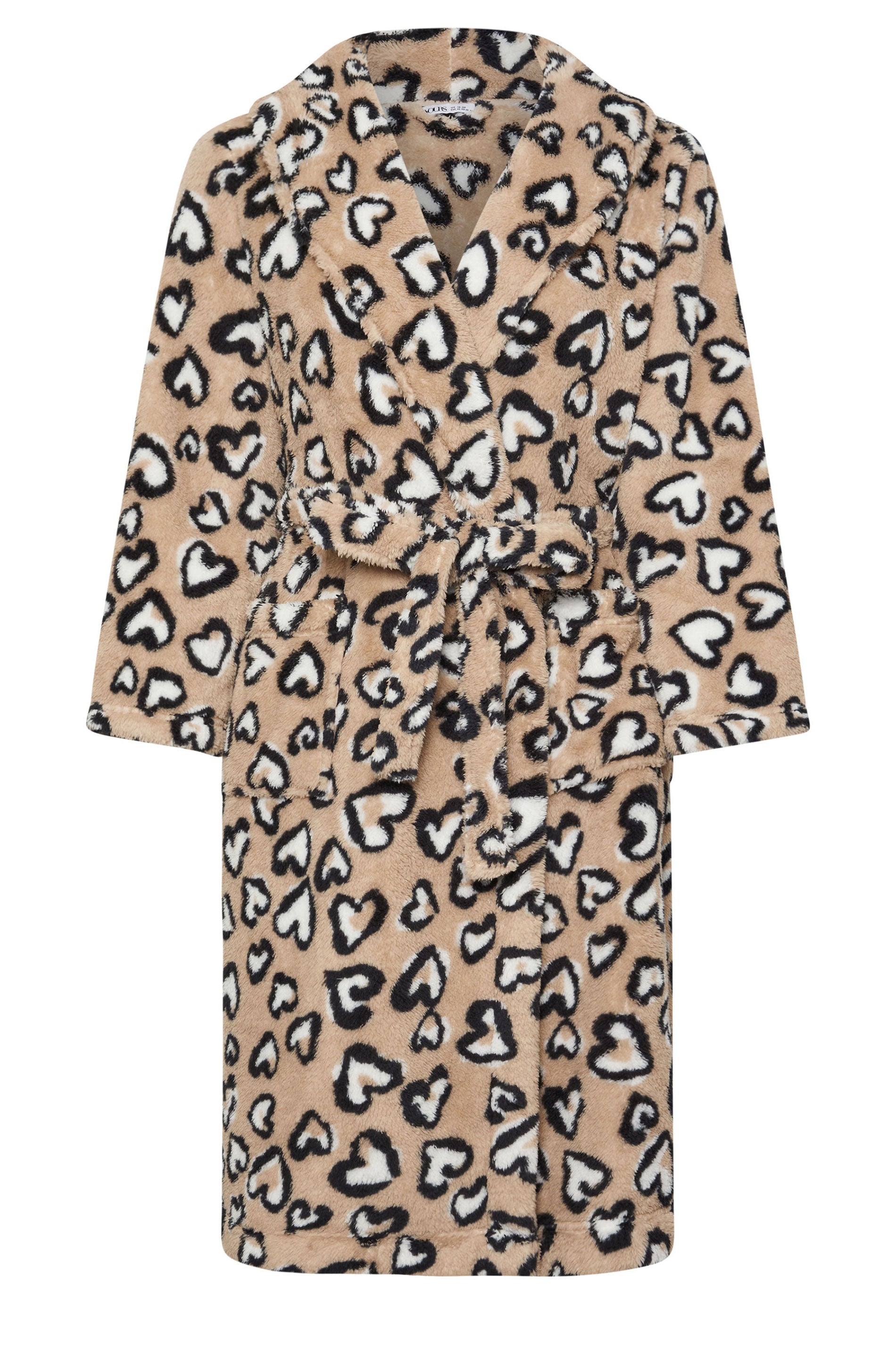  YOURS - Robe De Chambre Beige Léopard En Polaire