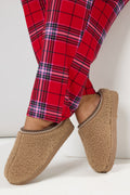  Mules à Coutures Borg Marron Clair