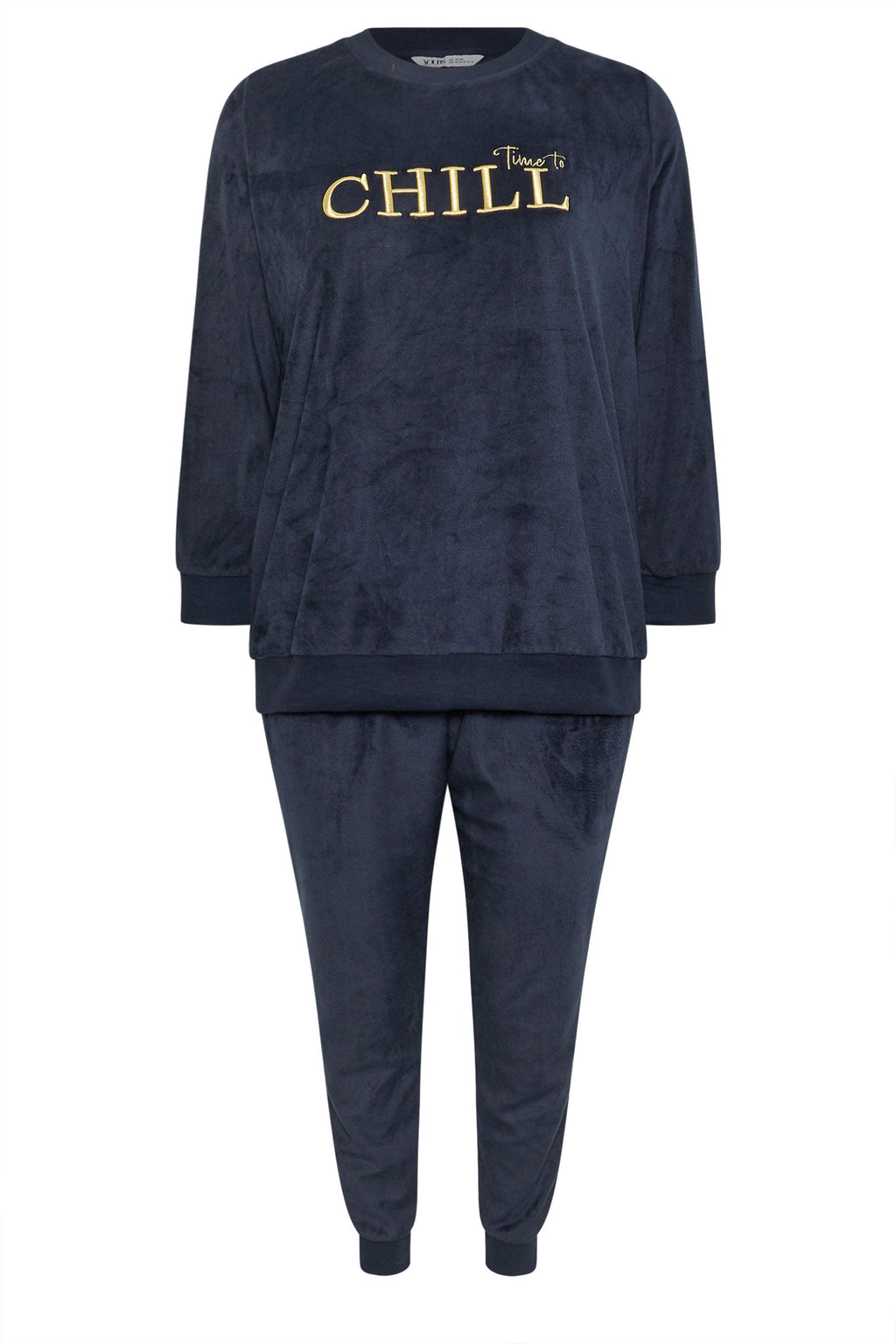  YOURS - Ensemble Loungewear Polaire Bleu Marine 'Time To Chill'
