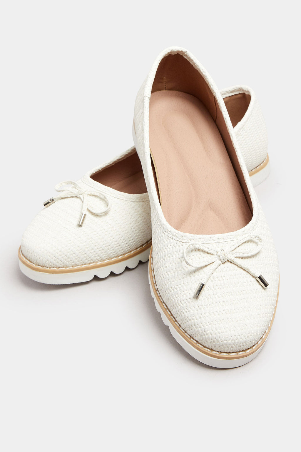  Ballerines Tissées Blanches En Coupes Wide E Et Extra Wide EEE