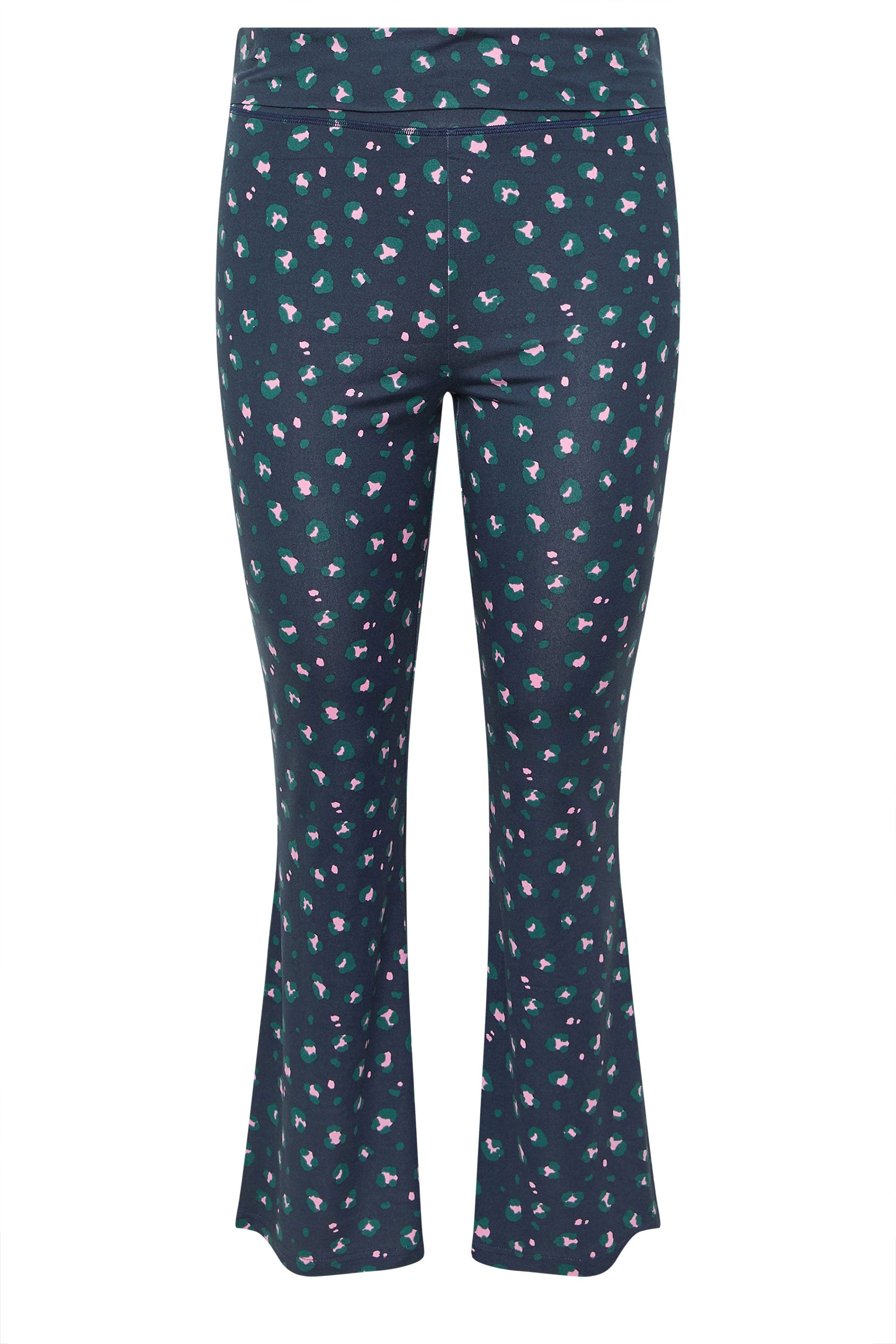  YOURS - Bas De Pyjama Bleu Marine & Rose Léopard