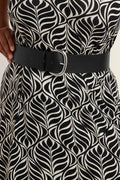  Black Faux Leather Wide Buckle Belt