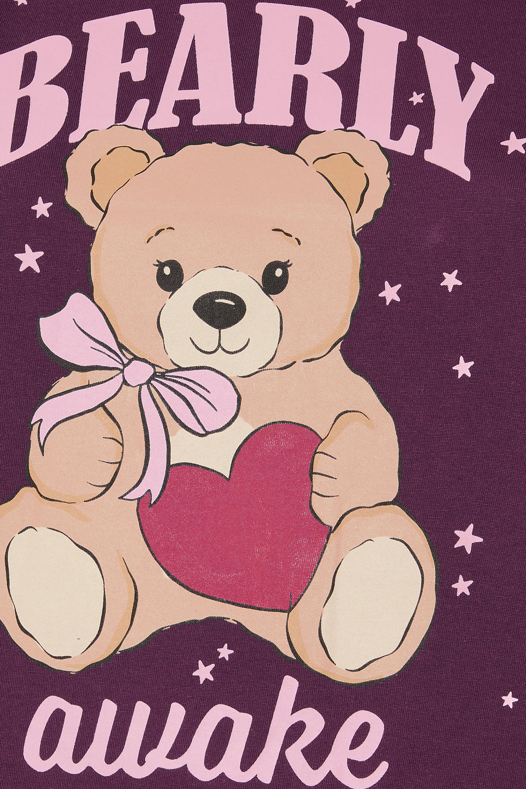  YOURS Curve Ensemble De Pyjama à Jambes Larges Violet Avec Slogan « Bearly Awake »