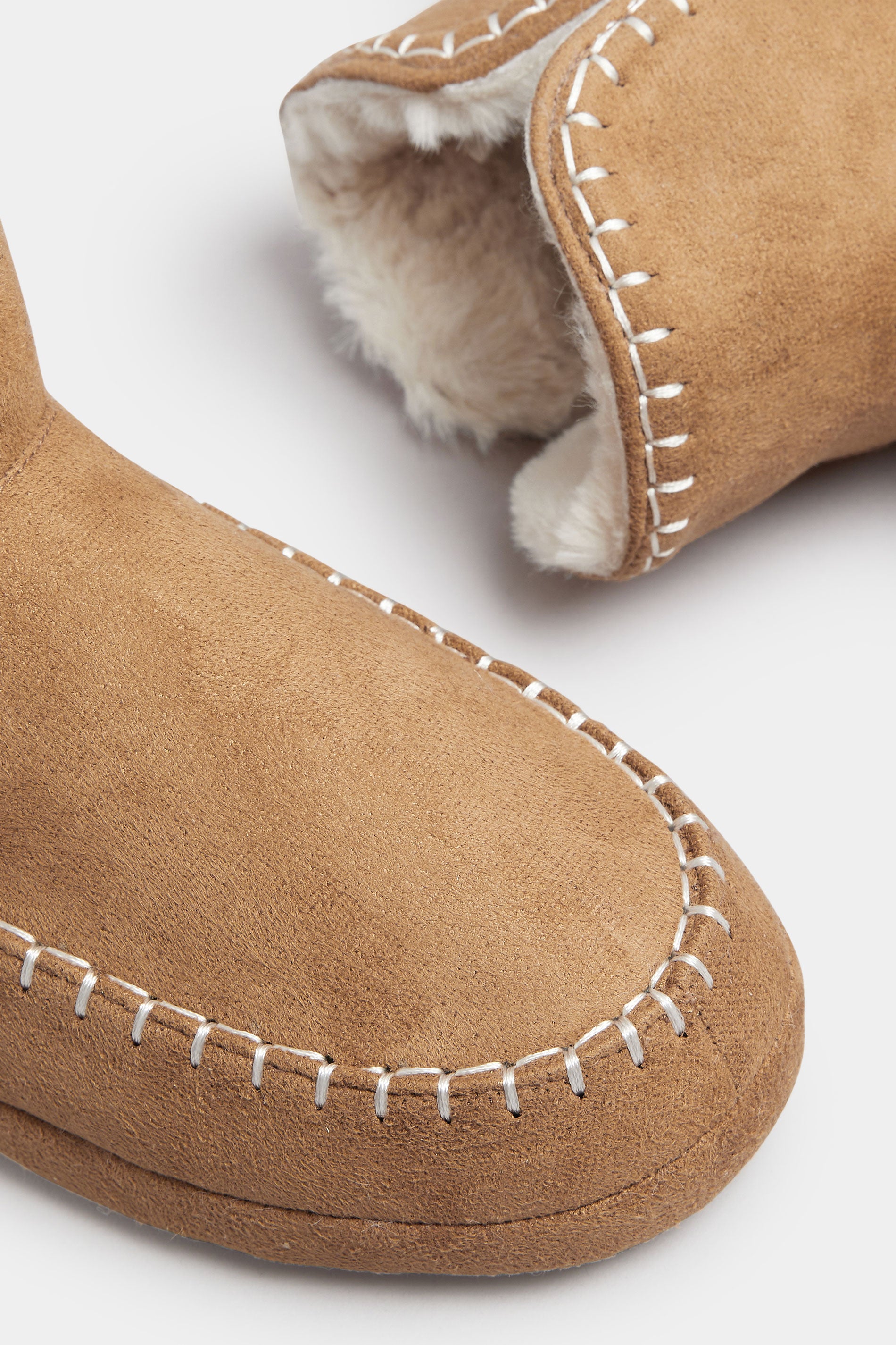  Chaussons Bottes à Point De Surjet Marron Clair