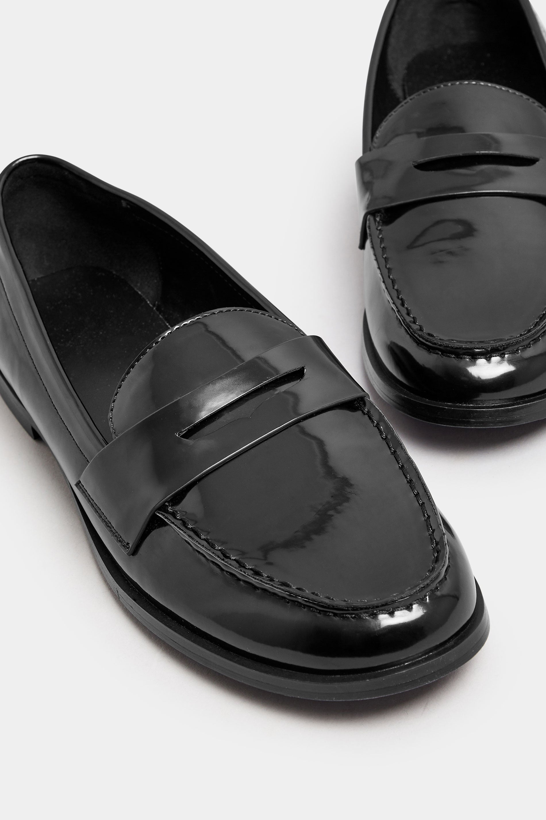  LTS Black Patent Loafers In Standard Fit