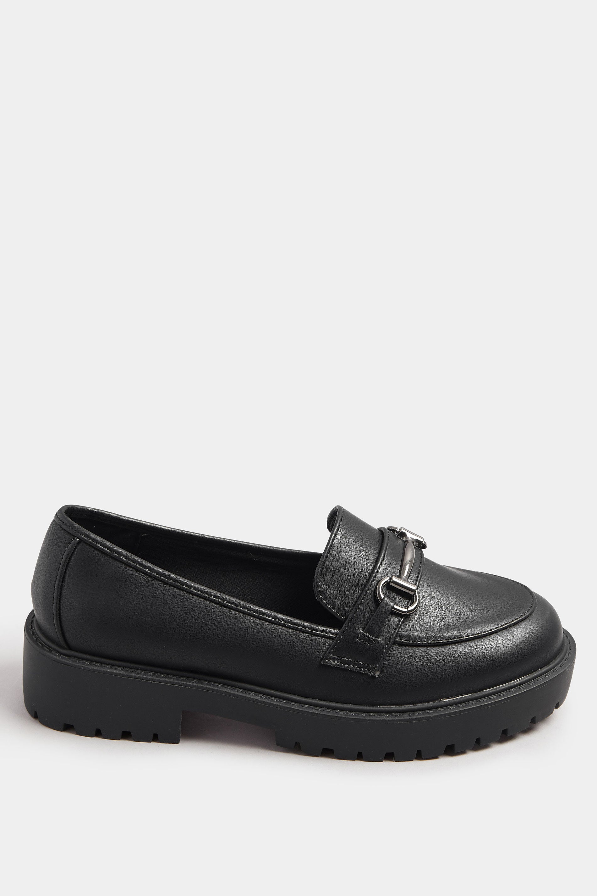  YOURS Curve Mocassins à Détails Métalliques Noirs, Coupes Wide E Et Extra Wide EEE