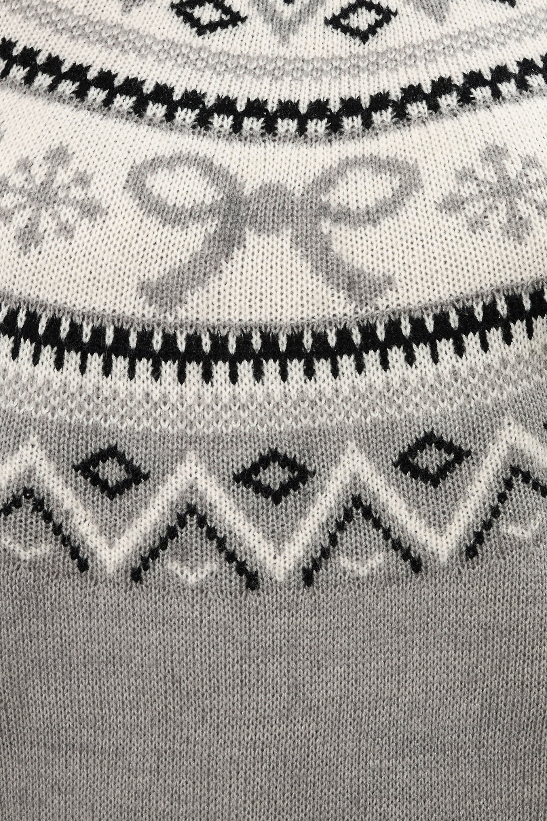  YOURS Curve Pull Gris à Nœud Fairisle