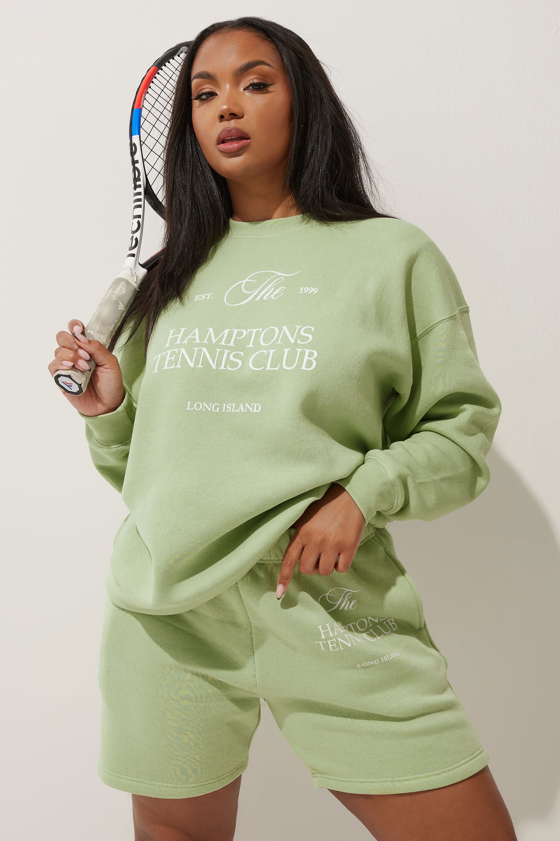  LIMITED COLLECTION - Short En Jersey Vert Pastel 'Tennis Club'