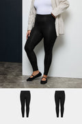  YOURS FOR GOOD - Lot De 2 Leggings Noir En Jersey