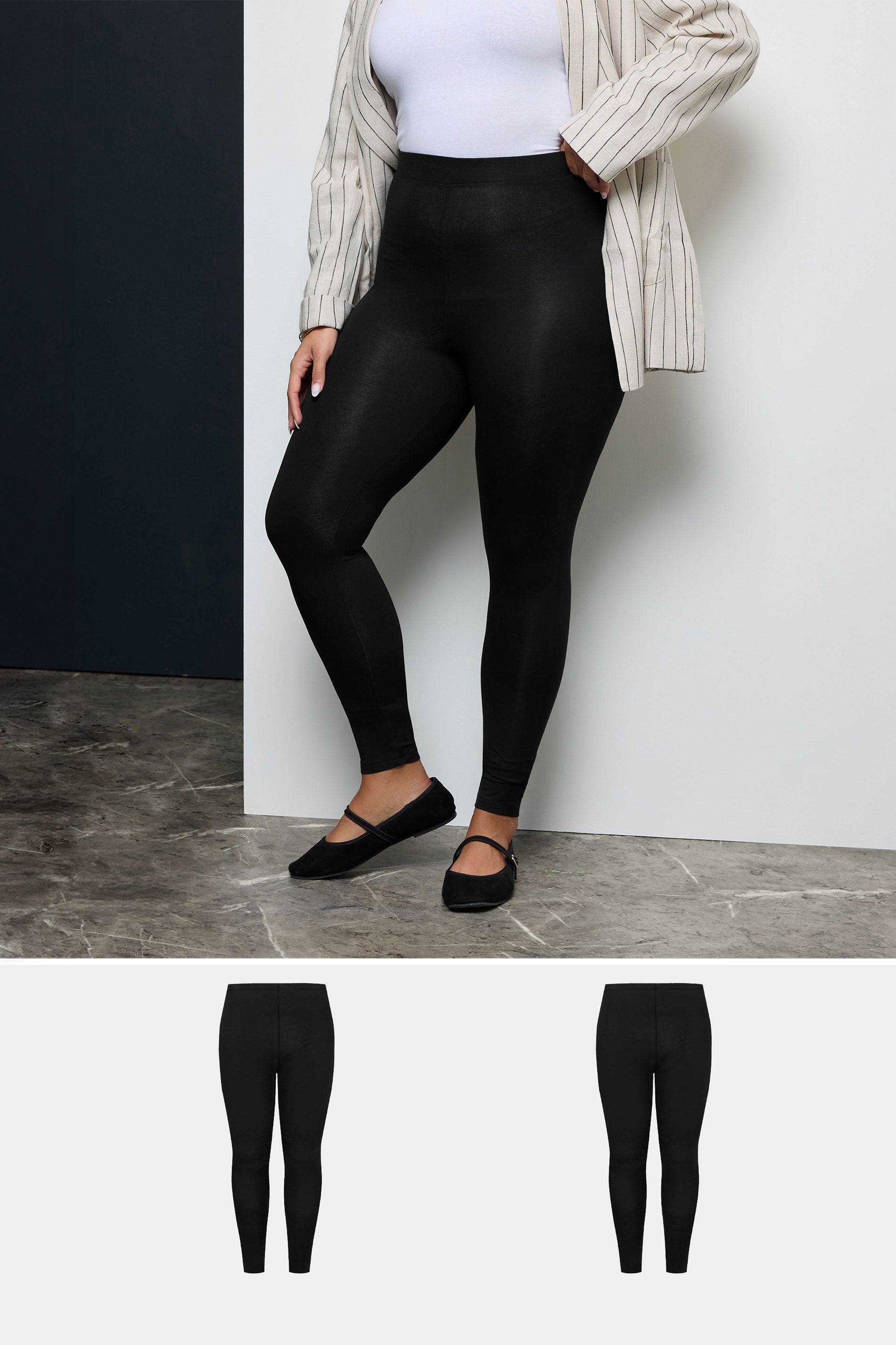  YOURS FOR GOOD - Lot De 2 Leggings Noir En Jersey