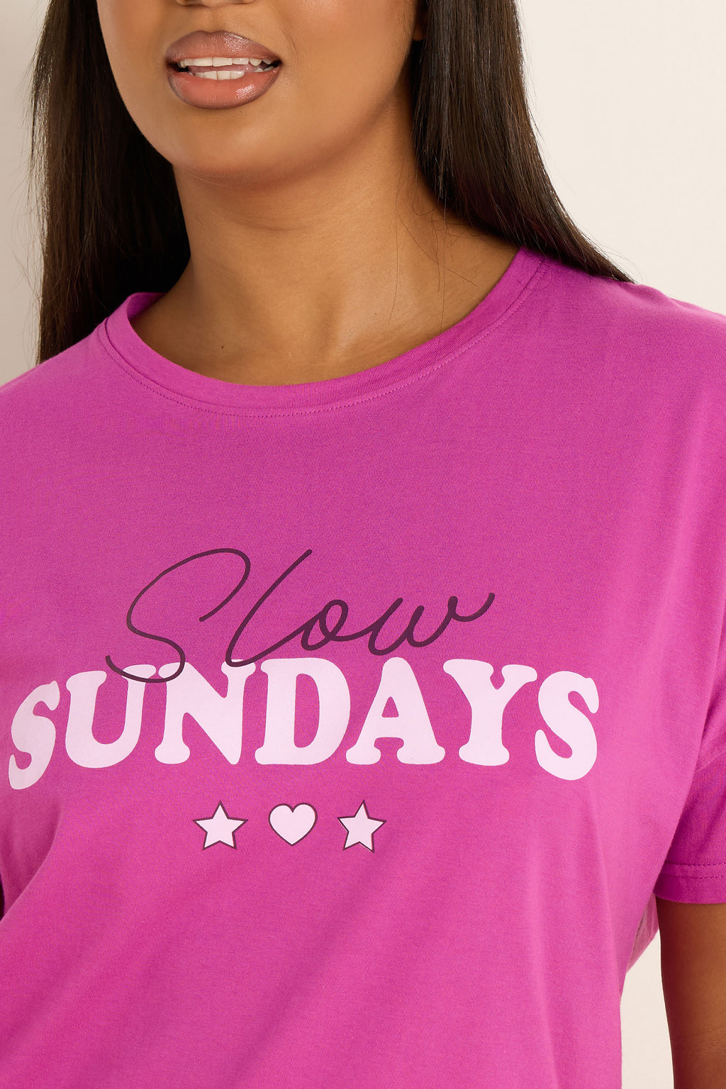  YOURS Curve Ensemble De Pyjama Rose à Jambes Larges « Slow Sundays » Avec Cœur