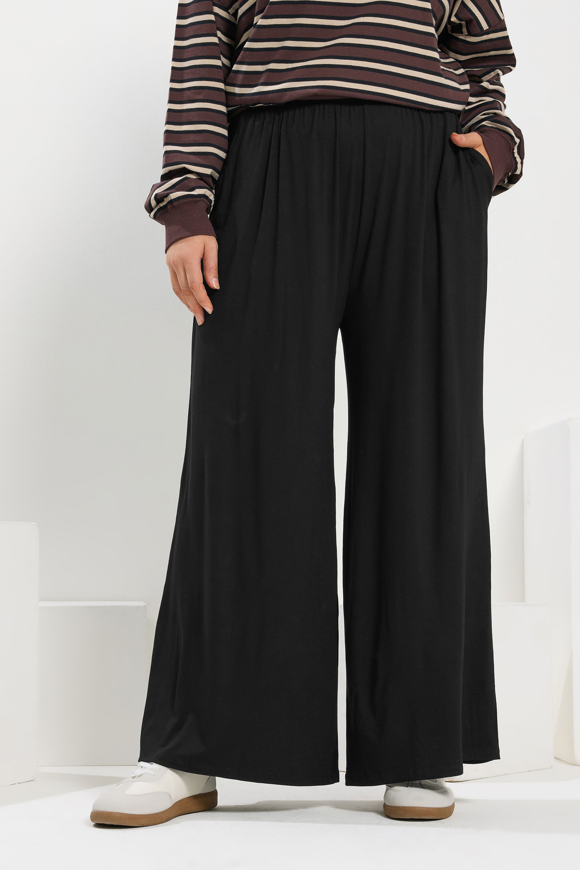  YOURS - Pantalon Noir Stretch Wide Leg