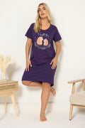  YOURS Curve Chemise De Nuit Violette « Nighttime Snuggles » Hérisson