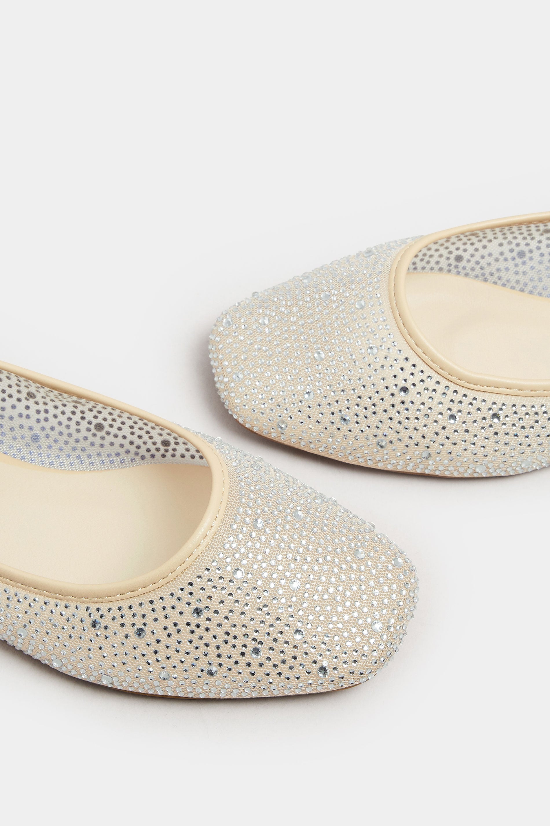  Ballerines Nudes à Strass Pieds Larges E