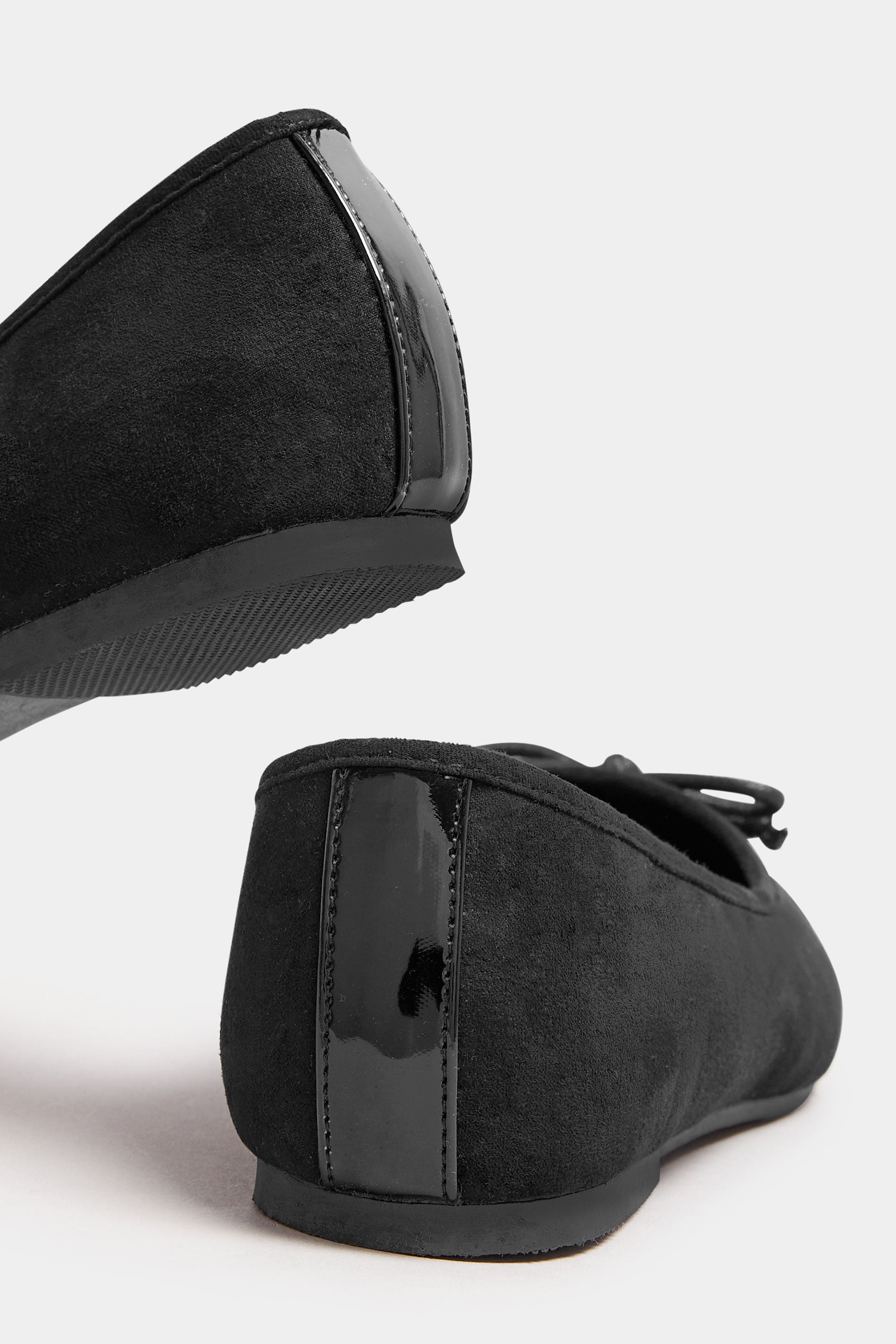  Ballerines Noires Carrées à Noeuds Vernies Pieds Extra Larges EEE