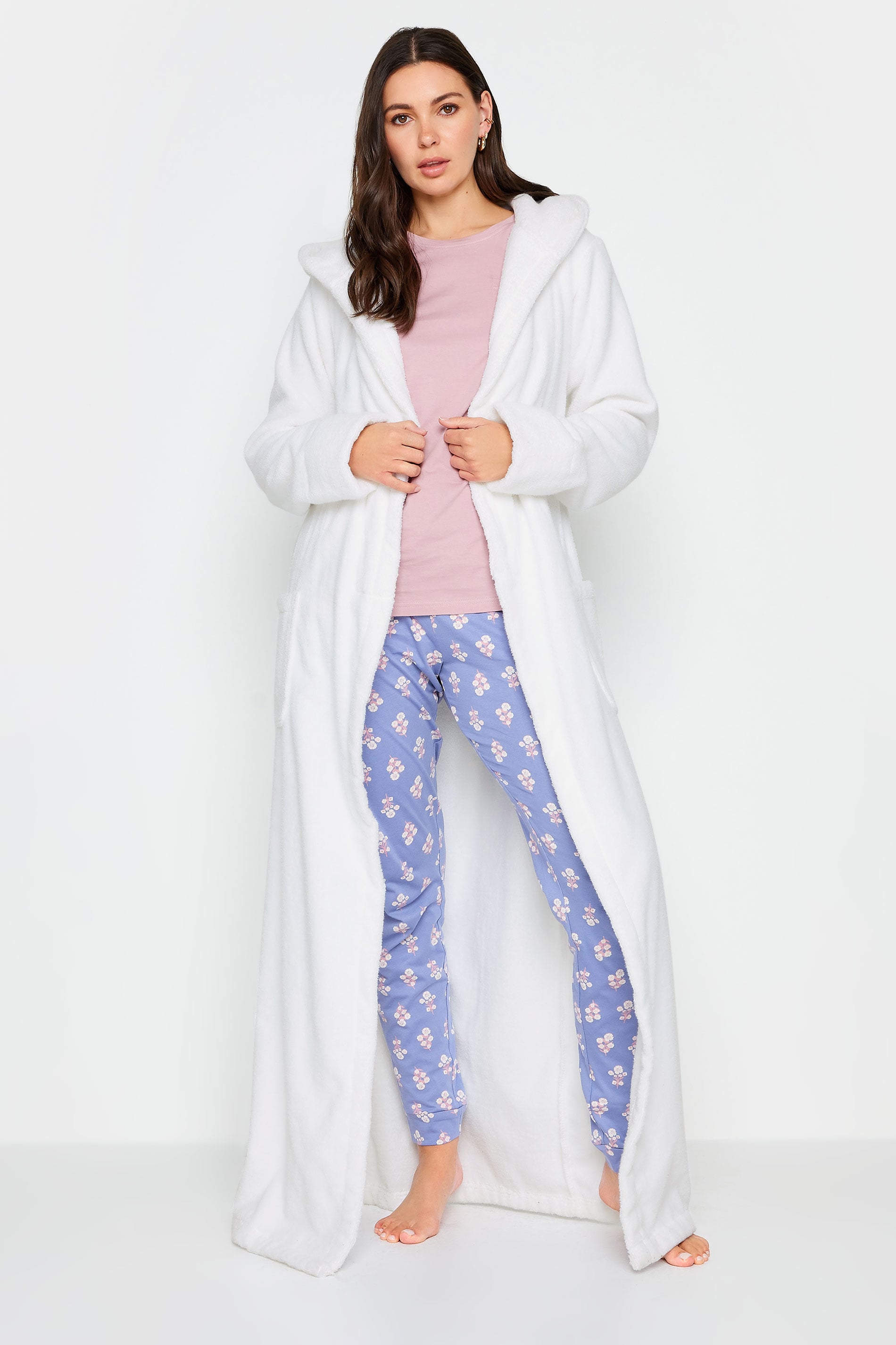  LTS PREMIUM Tall White Cotton Towelling Maxi Robe