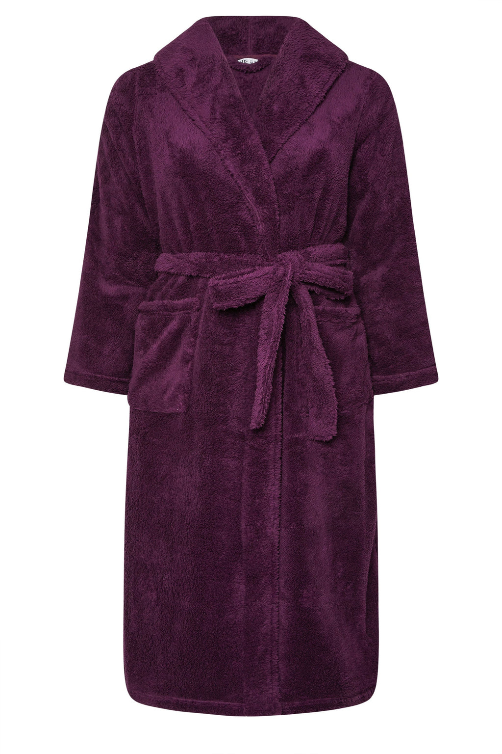  YOURS Curve Robe De Chambre Moelleuse à Col Châle Rouge Bordeaux