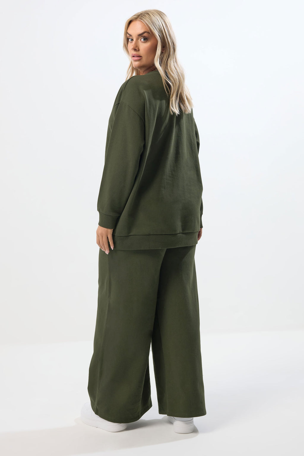  YOURS - Ensemble Sweat-shirt Ras Du Cou Et Jogging Vert Kaki