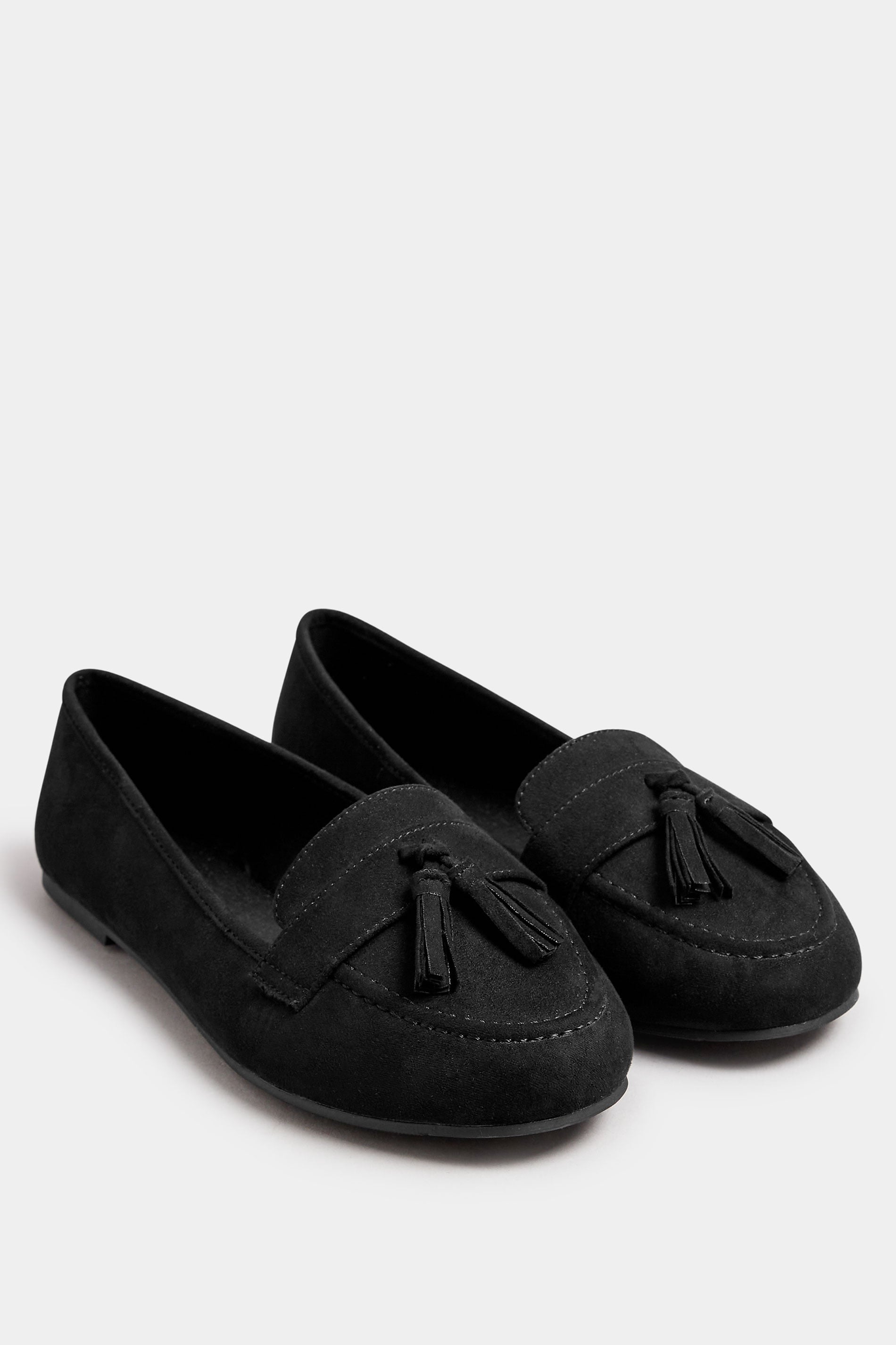  Mocassins Noirs Effet Daim Pieds Larges E & Extra Larges EEE