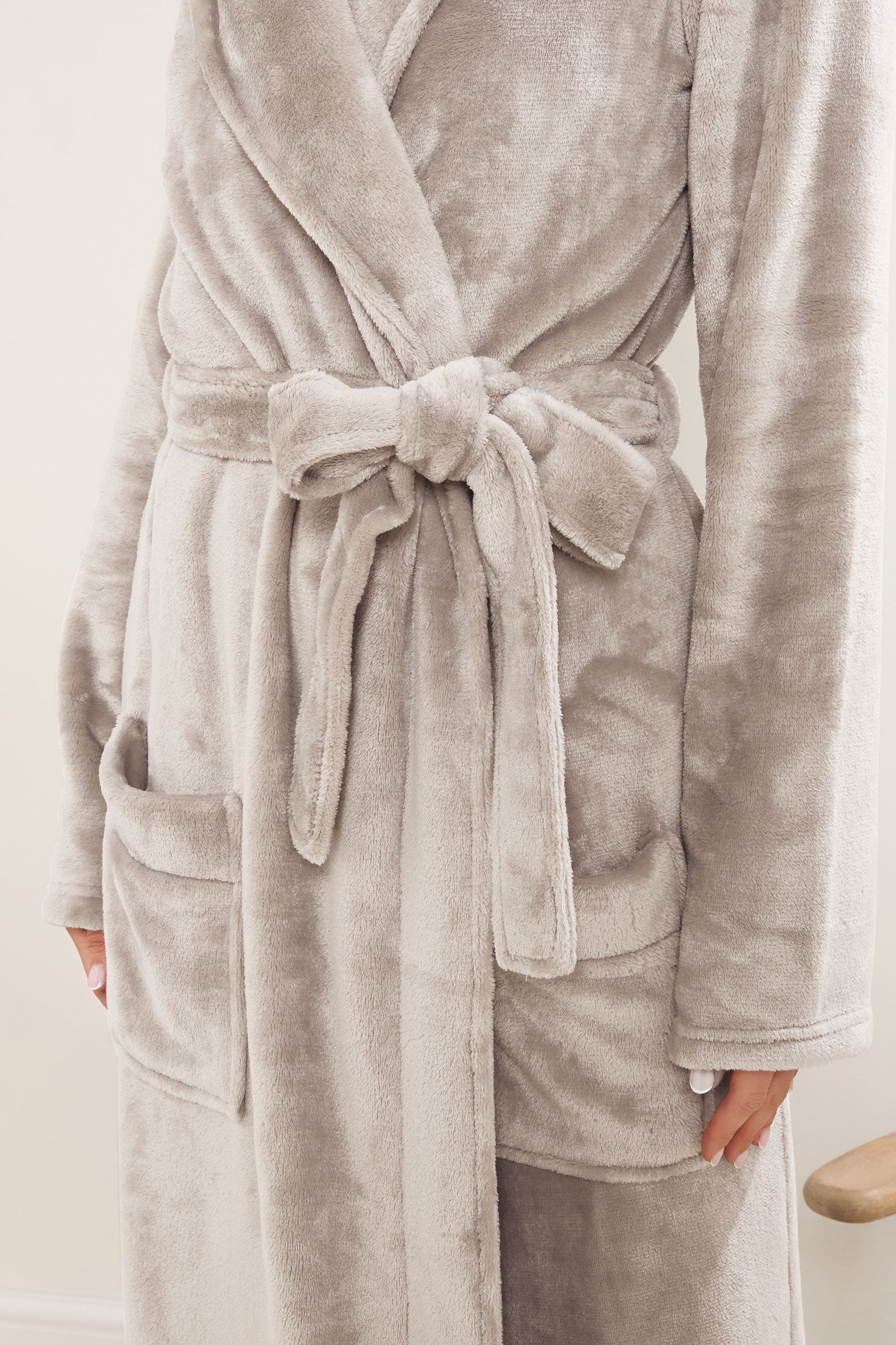  LTS Tall Stone Brown Super Luxe Maxi Dressing Gown