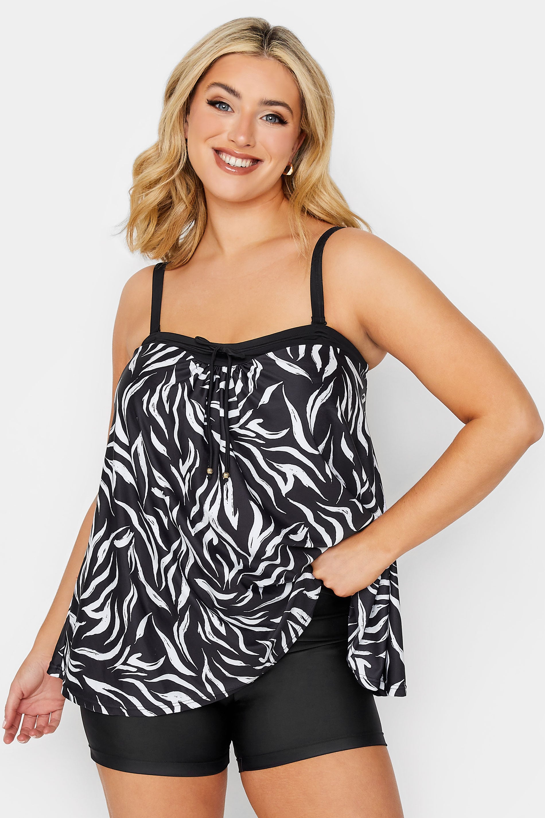  YOURS - Maillot De Bain Short Noir Taille Haute