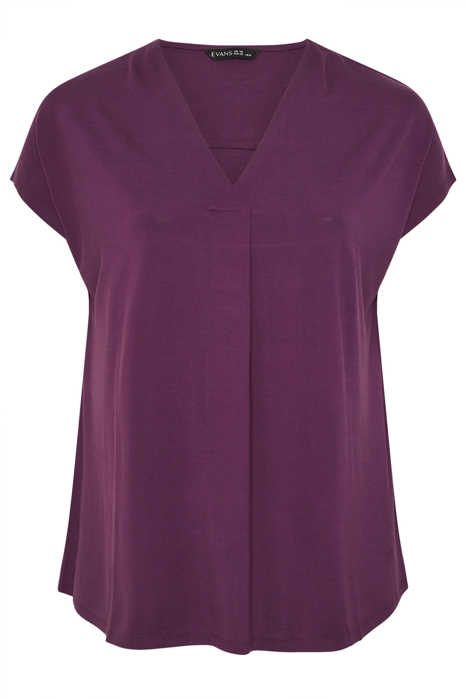  EVANS Curve Purple Premium Jersey Pleat Swing Top