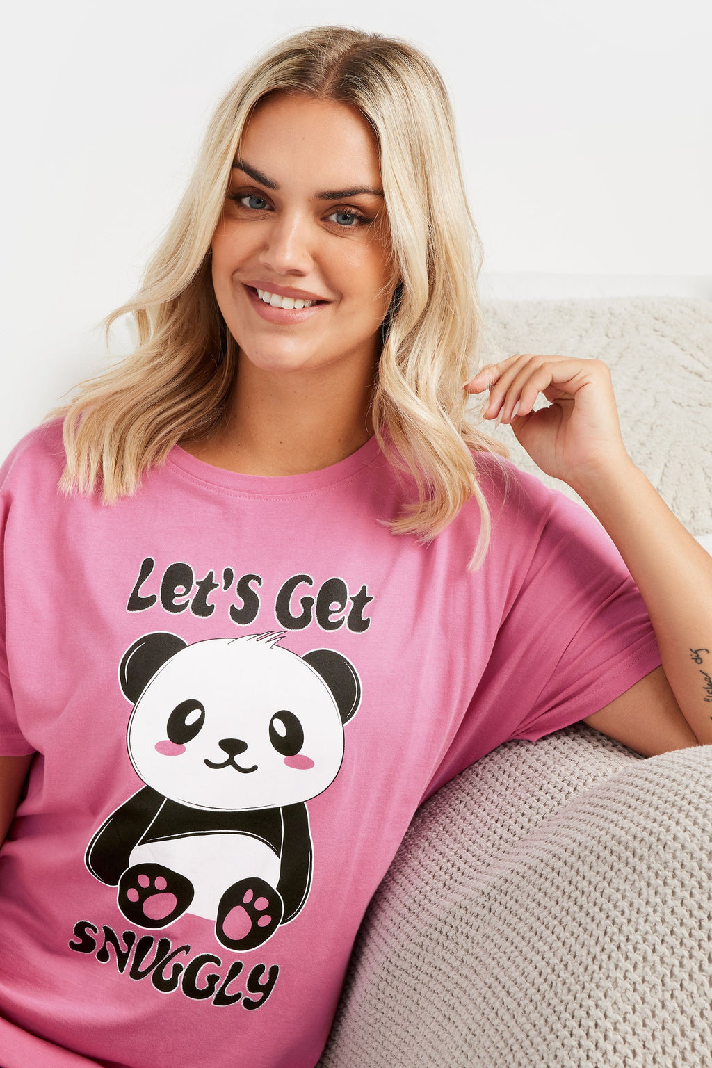  YOURS - Ensemble De Pyjama Rose 'Let's Get Snuggly' Coupe Wide Leg