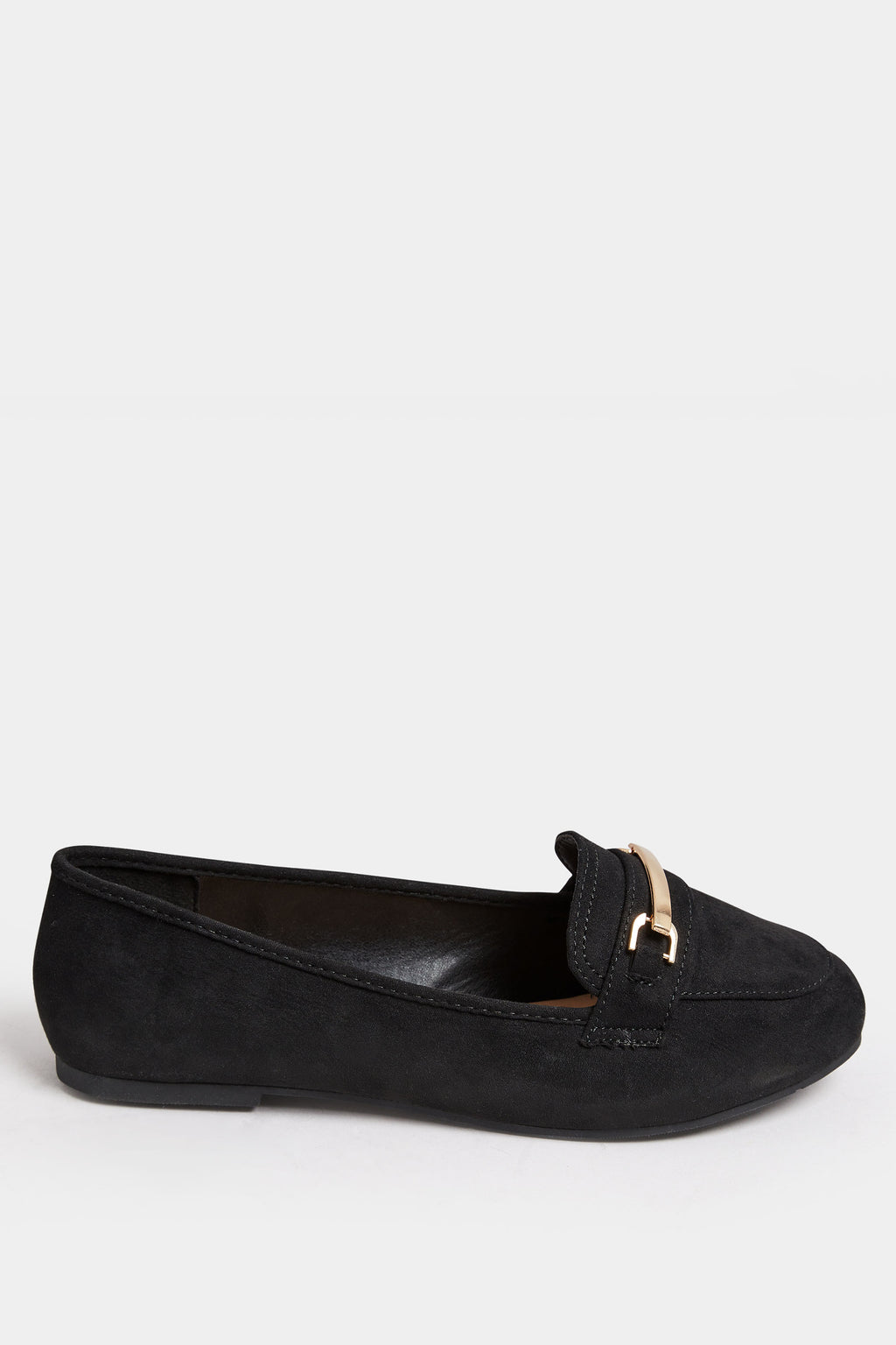  Mocassins Noirs Effet Cuir à Boucle Pieds Extra Larges EEE