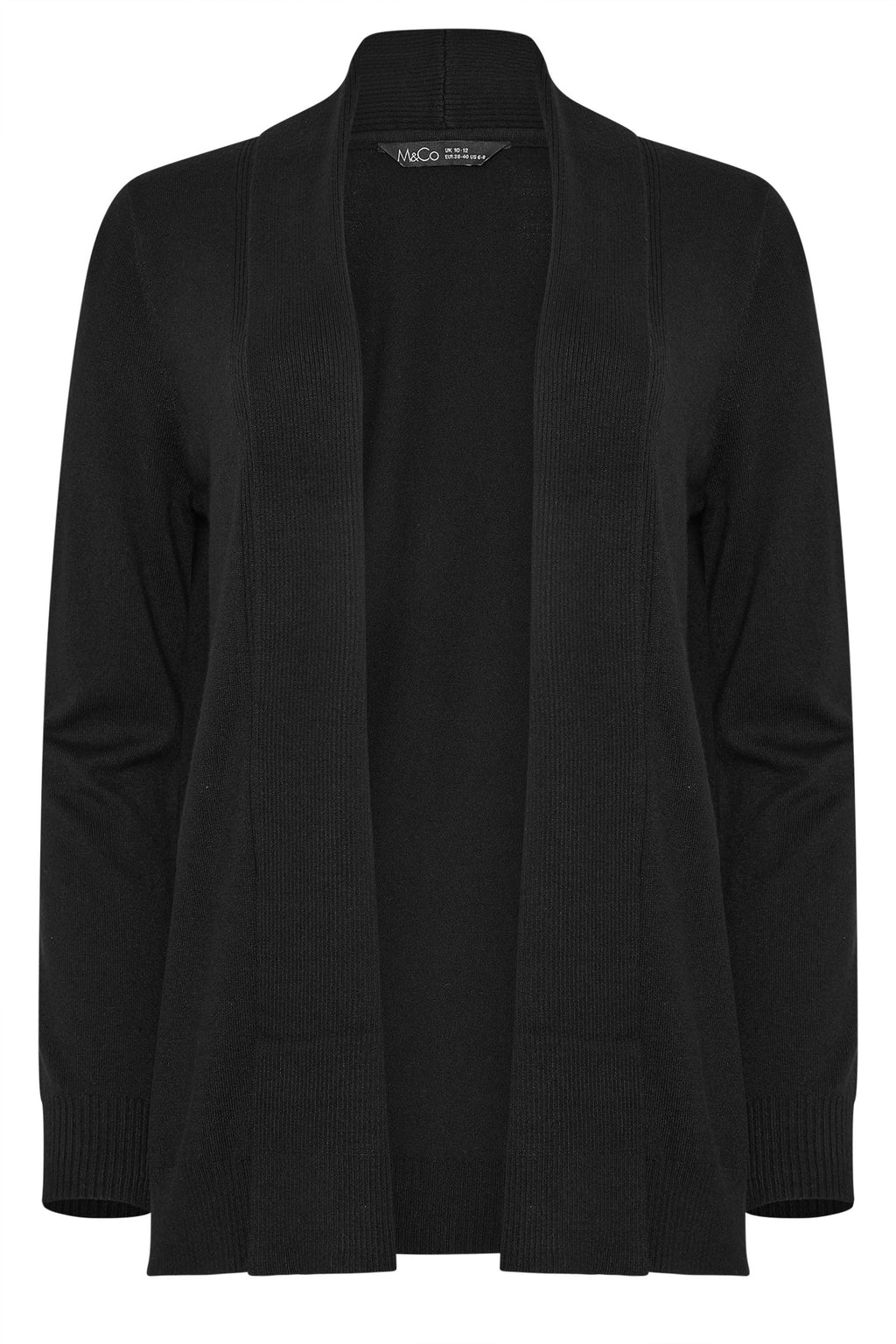  M&Co Black Shawl Collar Cardigan