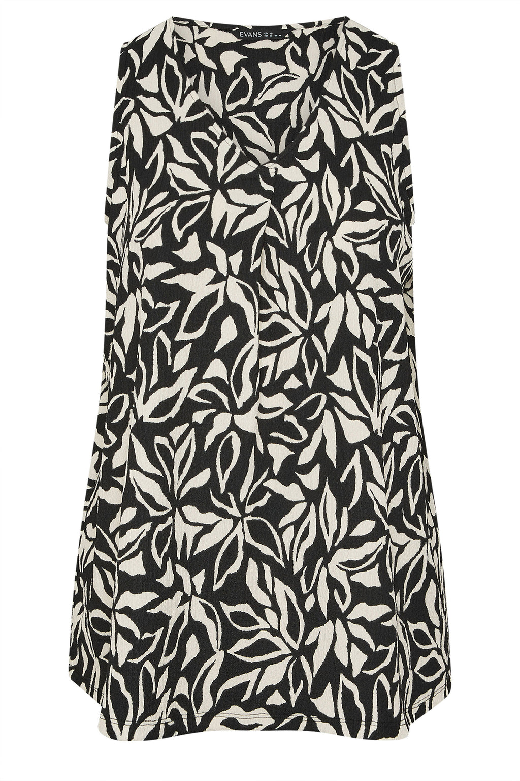  EVANS Curve Black Floral Pleat Front Jersey Vest Top